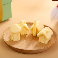3d small house castle scented candle silicone mould fondant cake decorating chocolate cookie mould diy kitchen baking gadgets