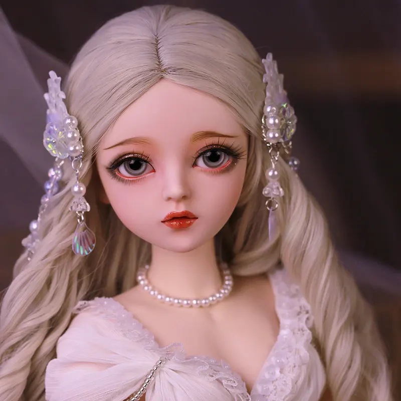 

Silver Hair 1/3 Bjd Doll Gifts for Girl Fullset Doll with Lolita Clothes Change Eyes DIY Doll Valentine's Day Gift 60cm Handmade