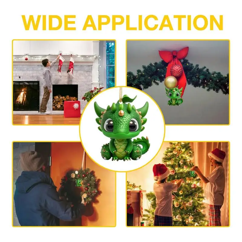 Украшения в виде динозавров для рождественской елки 2D зимний фестиваль
