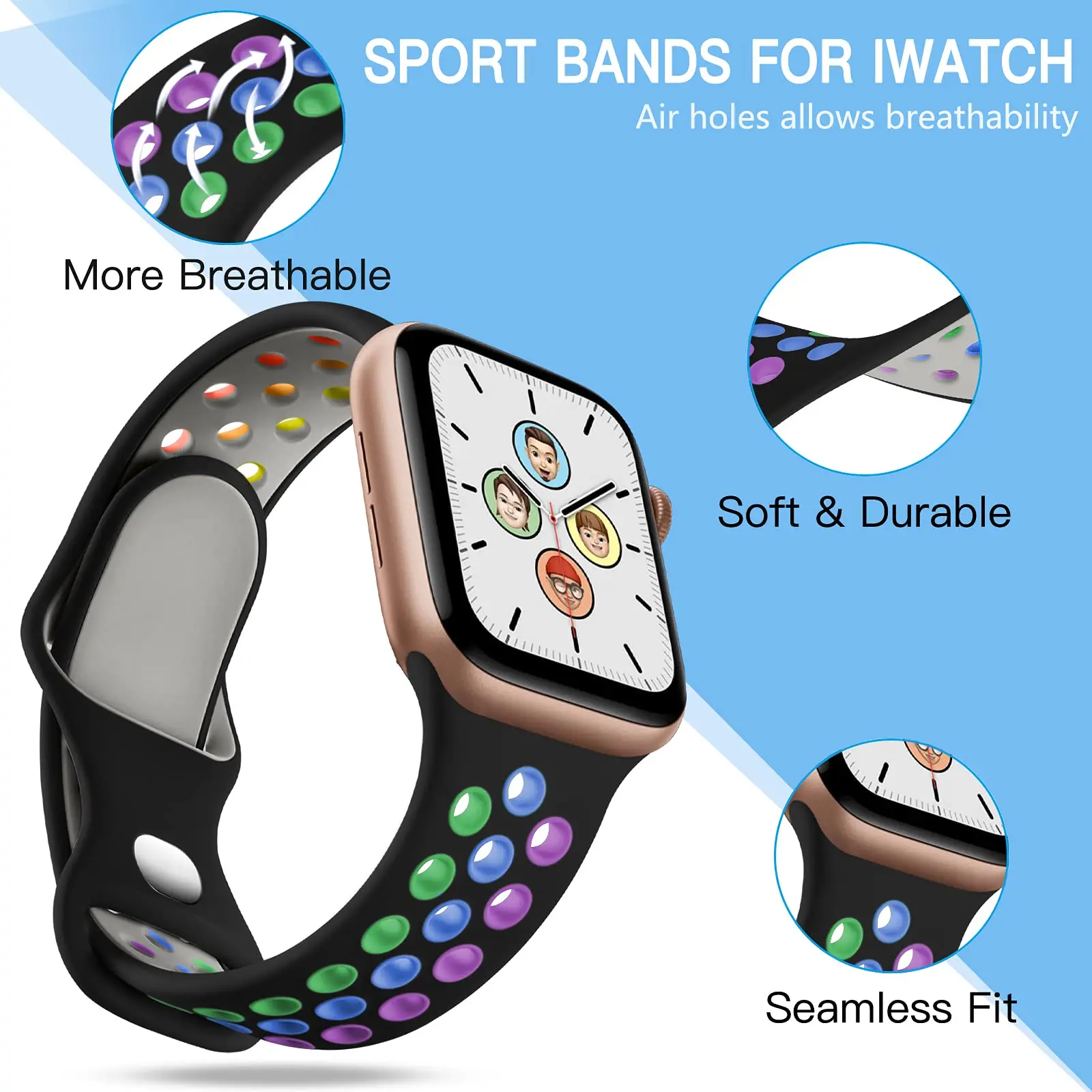 Silicone Strap For Apple watch band 44mm 42mm 40mm 38mm ultra 49mm 45 mm correa bracelet iwatch series 6 5 se 4 3 7 8 45m 41mm