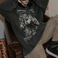 deeptown gothic vintage streetwear graphic grey sweatshirt women punk harajuku hippie oversize crewneck hoodie female tops