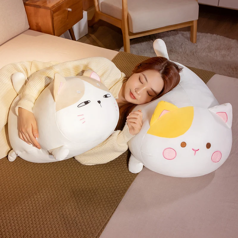 

35-70cm Super Soft Cute Cat Plush Sleep Pillow Cushion Kawaii Stuffed Fat Cat Soft Plush Toys Kids Gift