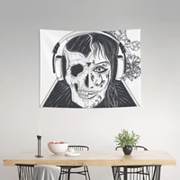 skull tapestry aesthetic trippy tapestry wall hanging room decor hippie wall tapestry wall decorations for bedroom aesthetic