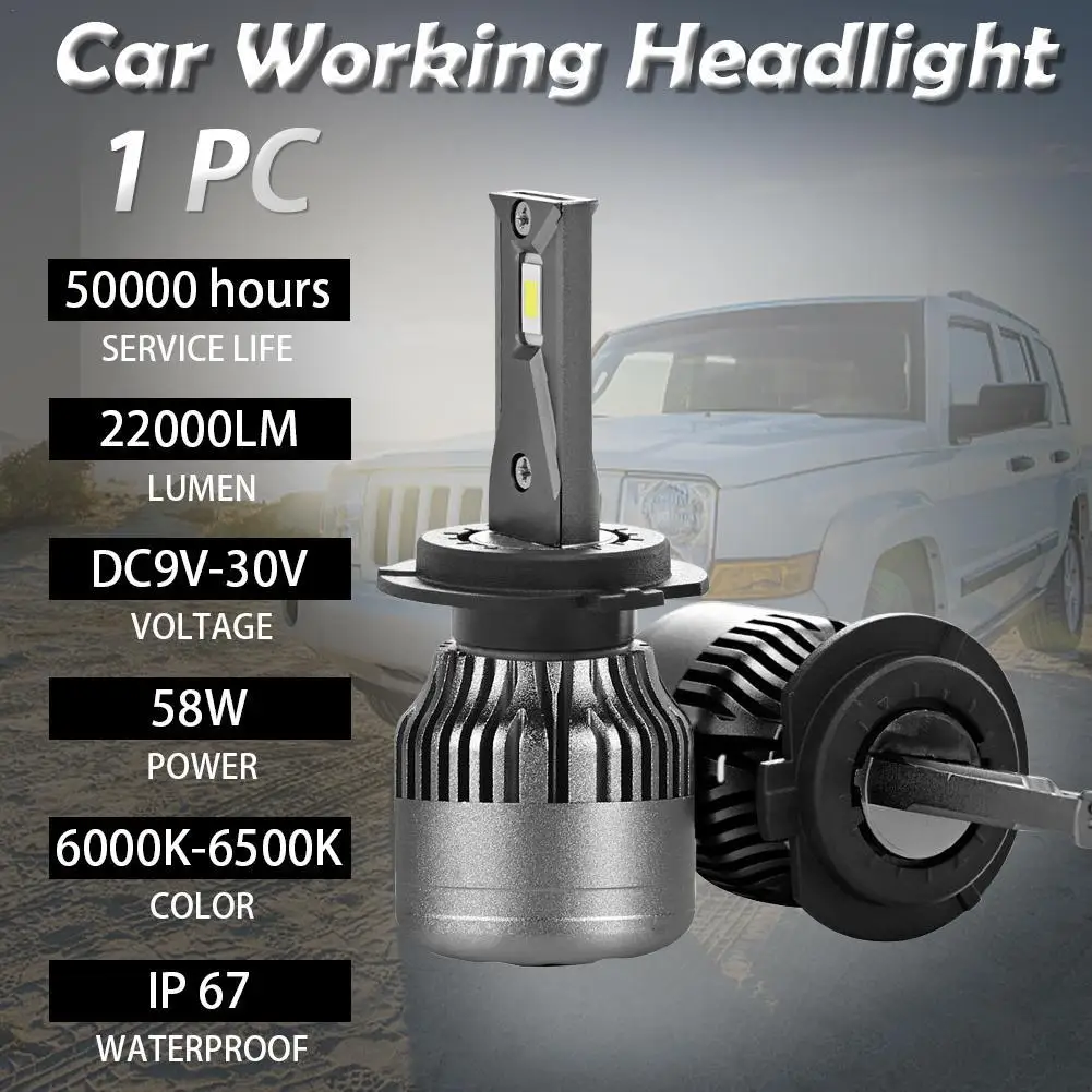 

Автомобильная светодиодная лампа H4 H7 H1 светодиодный 8 H9 H11 6500K Smd3570, 12 В