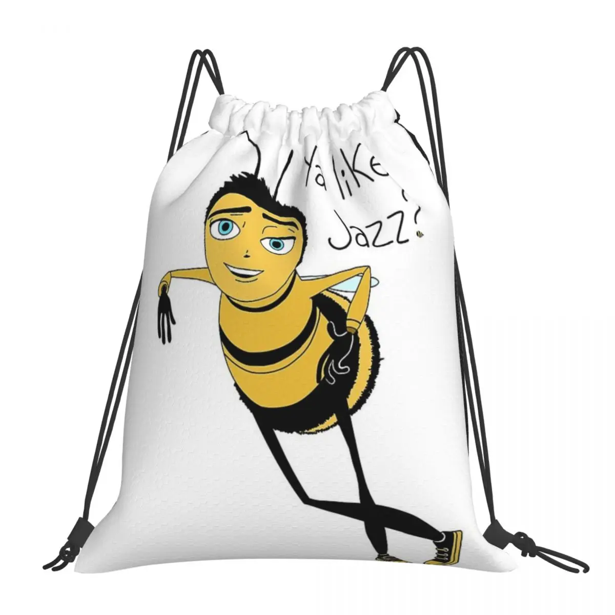 

Bee Movie Ya Like Jazz Backpacks Casual Portable Drawstring Bags Drawstring Bundle Pocket Sundries Bag Book Bags Travel Students