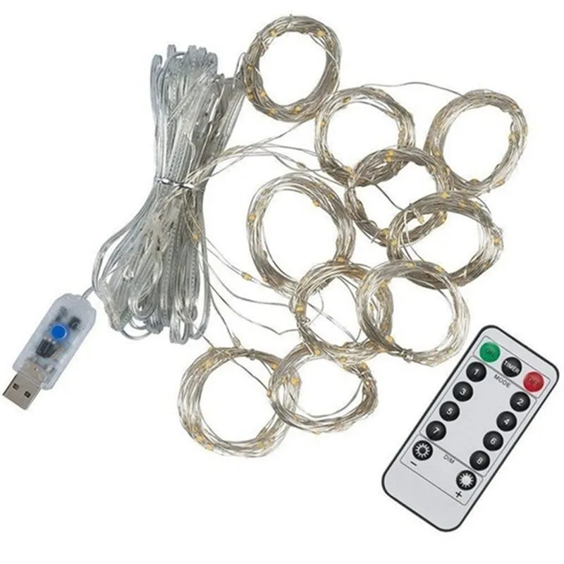 

3M LED String Lights Christmas Decoration Remote Control USB Wedding Garland Curtain Lamp Holiday For Bedroom Bulb Outdoor Fairy