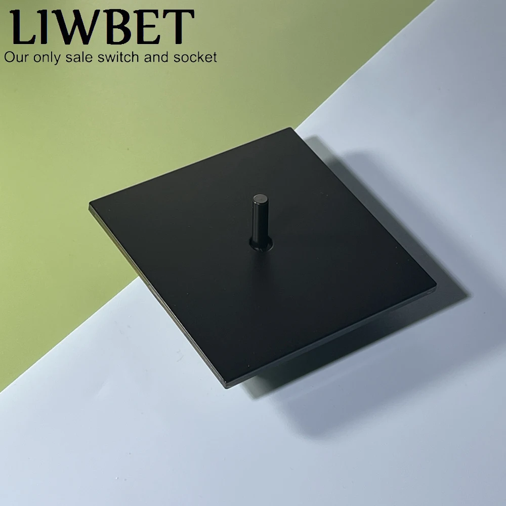 Настенный выключатель LIWBET черного цвета и панель из нержавеющей стали 1