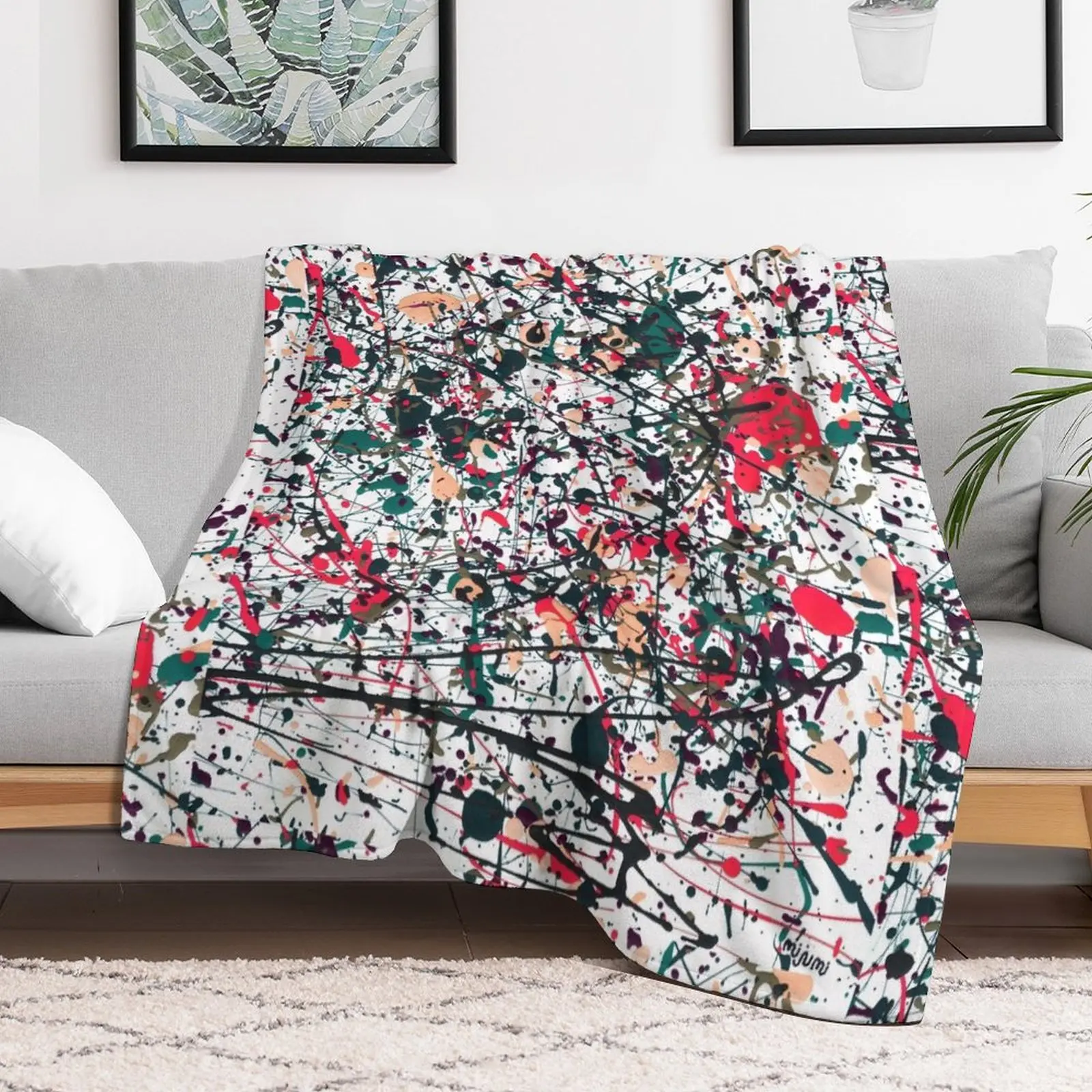 Красное белое синее одеяло mijumi Pollock для путешествий покрывала кровати