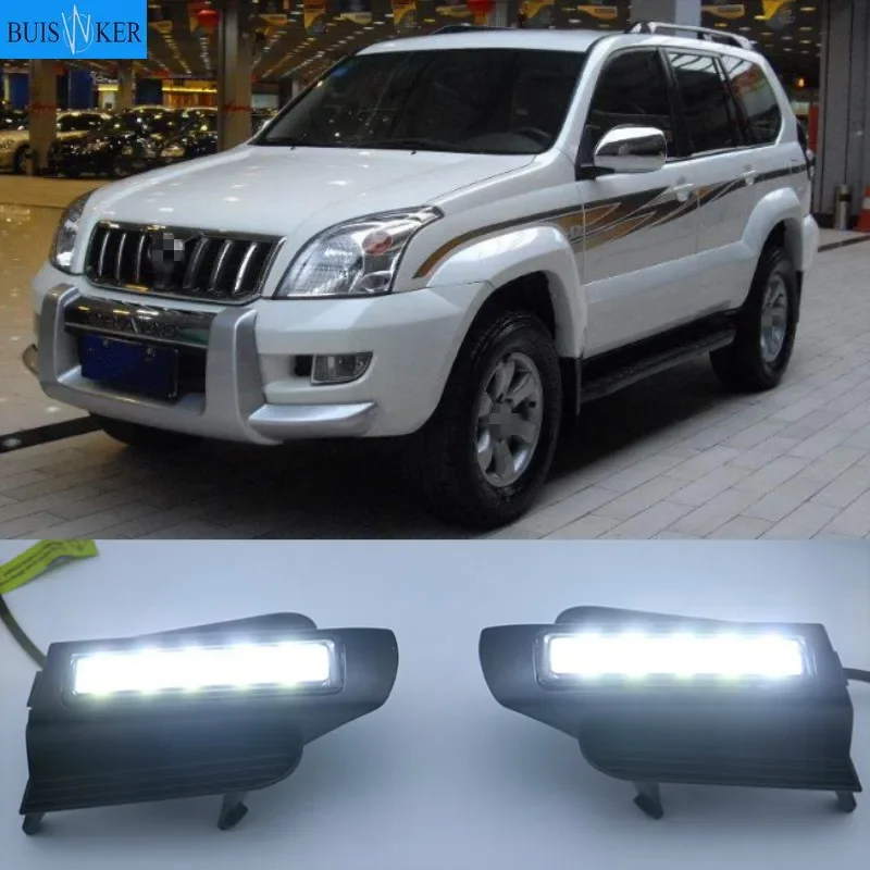 

2 Шт. Светодиодные Дневные Ходовые Огни DRL Для Toyota Land Cruiser Prado 120 GRJ120 TRJ120 FJ120 LC120 2002-2010