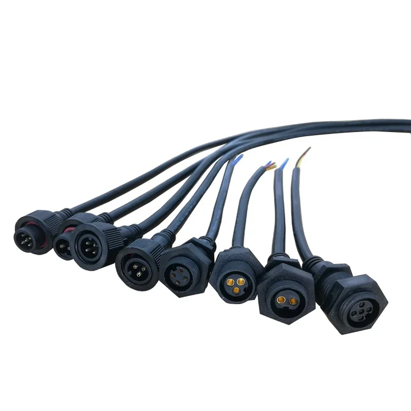 IP68 2/3/4/5-контактные стыковочные разъемы для монтажа на панели мужской и женский