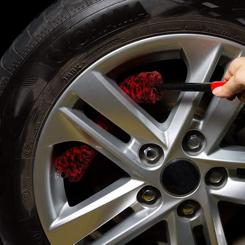 

Новинка, щетка для чистки ступицы автомобильного колеса, Гибкая длинная ручка, шерстяная щетка для чистки автомобильных шин, Прямая поставк...