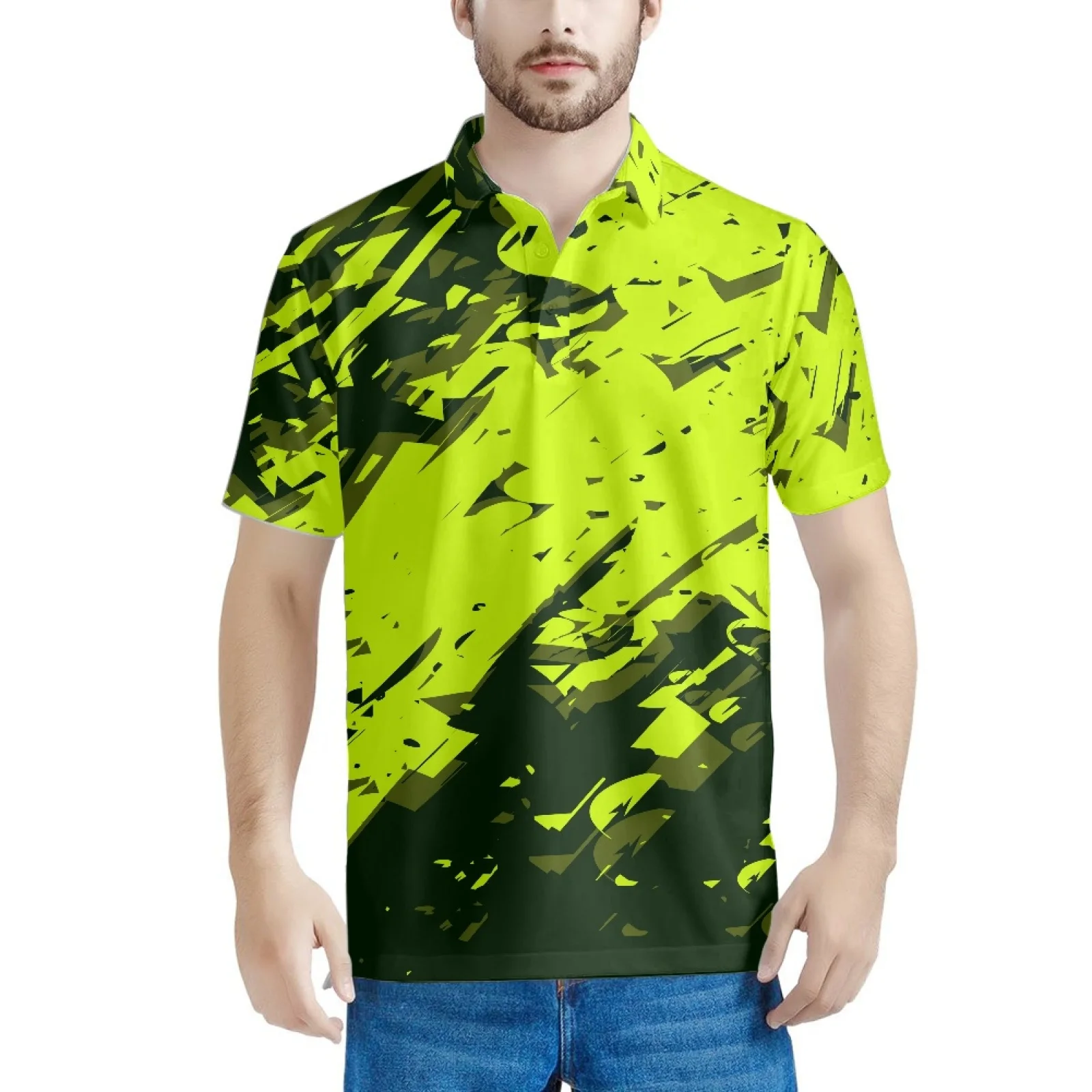 

Мужская футболка-поло с коротким рукавом, на пуговицах