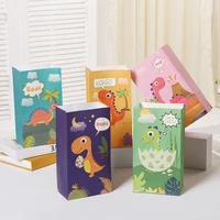 1510pcs cartoon dinosaur paper gift bags candy cookies packaging bag kids jungle animal birthday party decorations baby shower