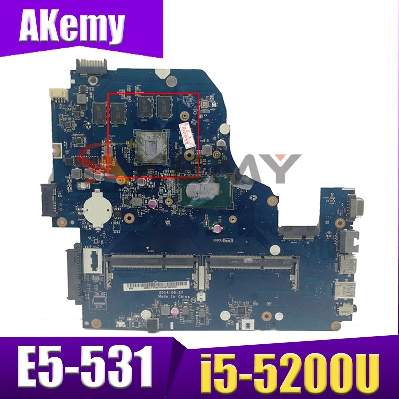 

Материнская плата для ноутбука Akemy для ACER Aspire E5-531 i5-5200U системная плата LA-B991P SR23Y N15S-GT-S-A2 DDR3