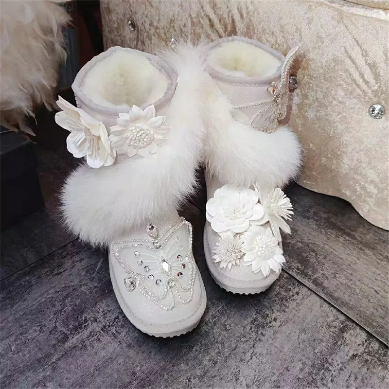 

Сапоги женские зимние с лисьим мехом, большие размеры 35-44