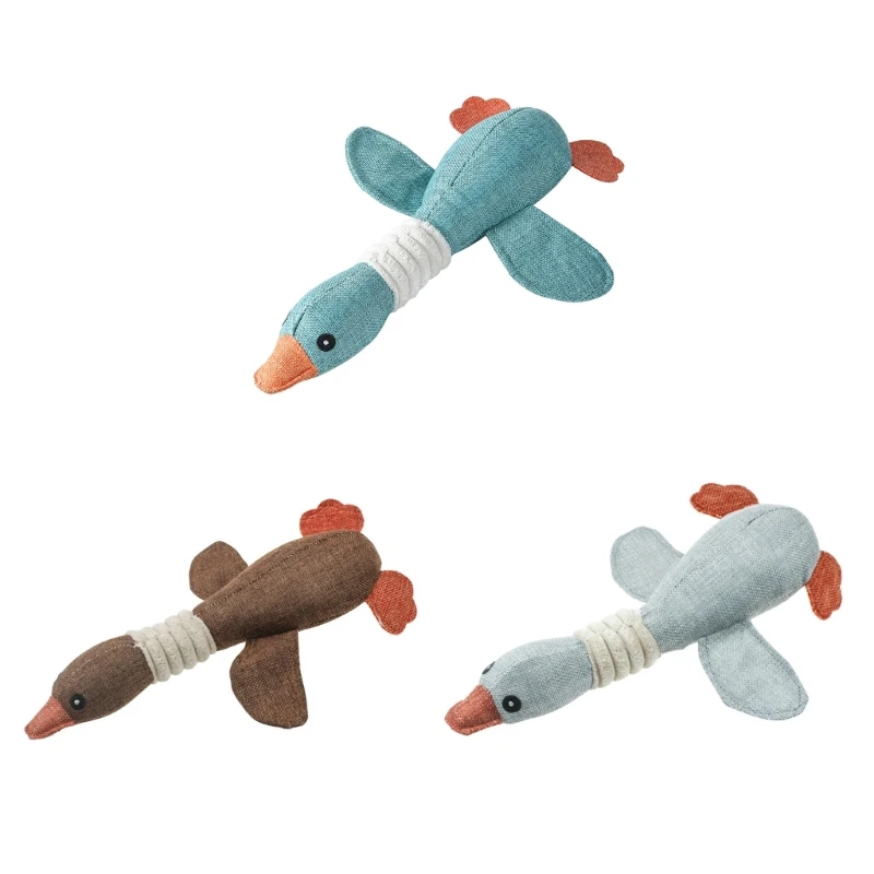 

K5DC Squeaky Dog Toy For Aggressive Chewer Interactive Plush Chew Toy Stuffed Dog Toy
