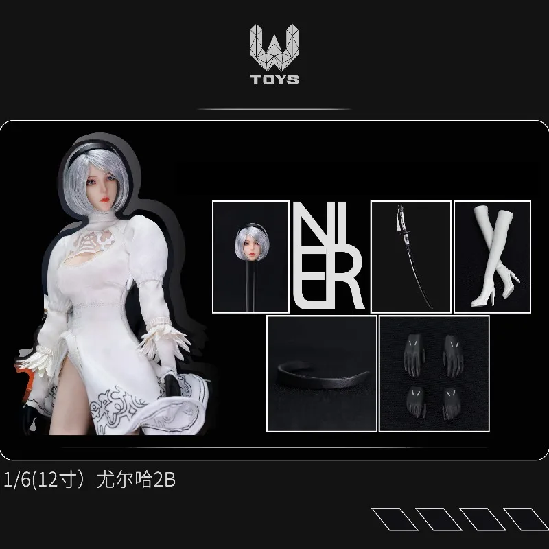 Фото WTOYS 1/6 Nier Mechanical Era Yurha 2B: Набор аксессуаров для головы и одежды персонажа Nier №2