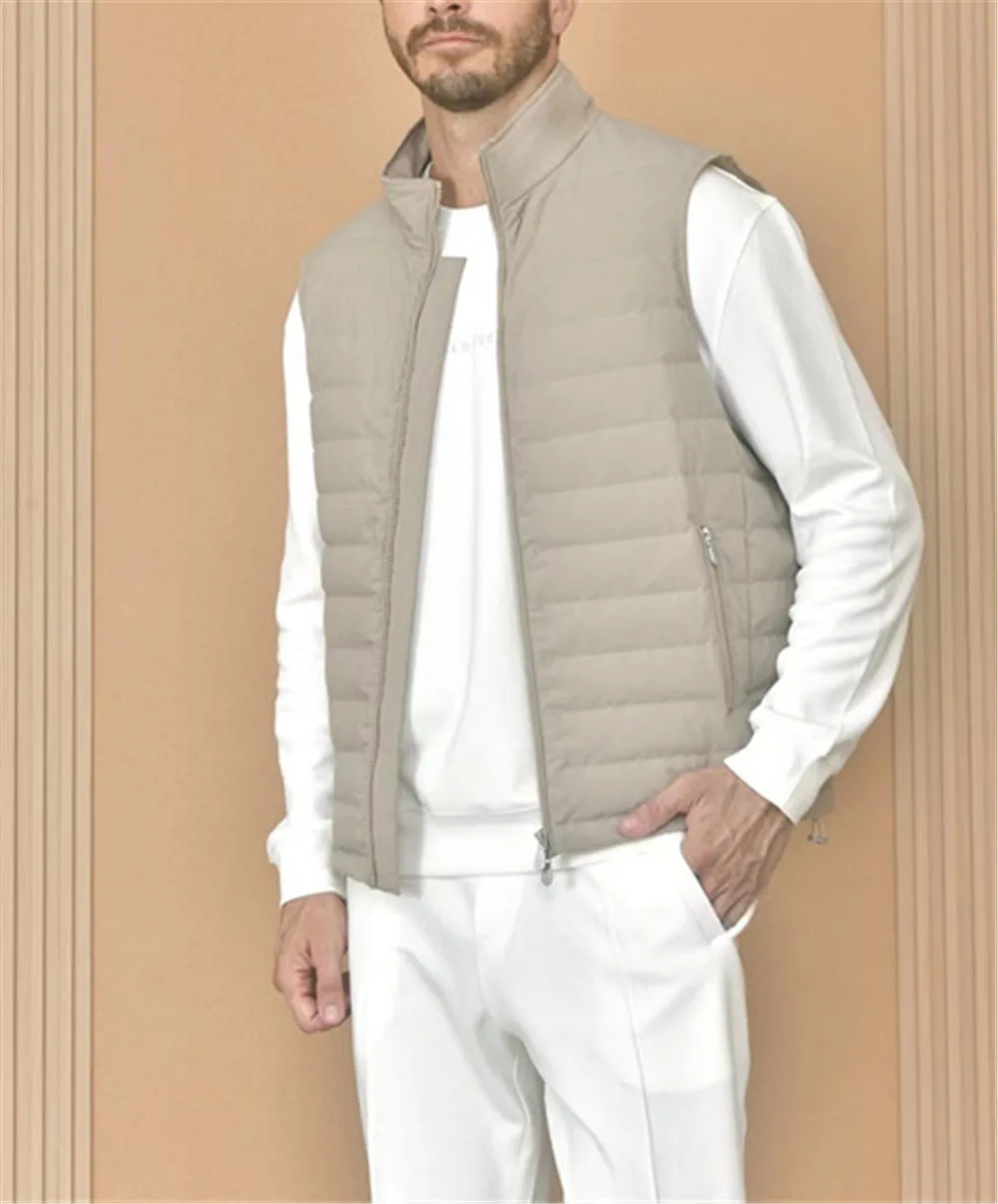 Зимний мужской легкий пуховый жилет B * C с воротником-стойкой теплая куртка без