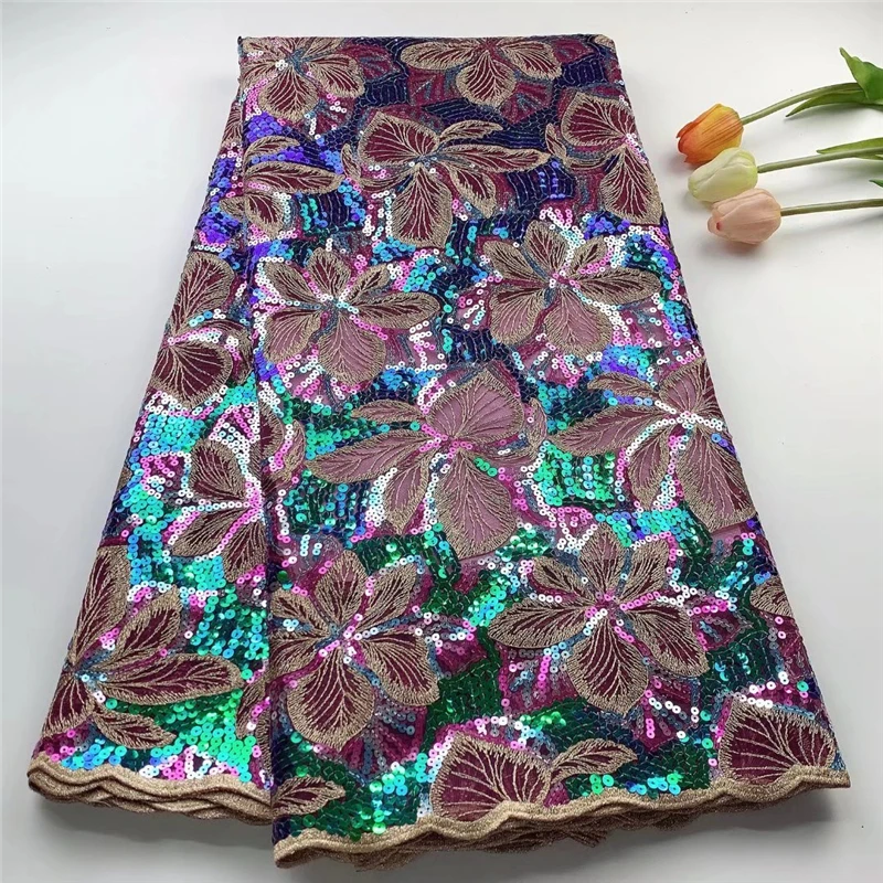 

Французское кружево, вышитые африканские тюлевые кружевные ткани с блестками для женского вечернего платья