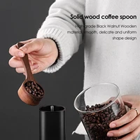 wooden coffee measuring scoops for canisters walnut wood spoon set with stirring rod for ground coffee kitchen tools scooper