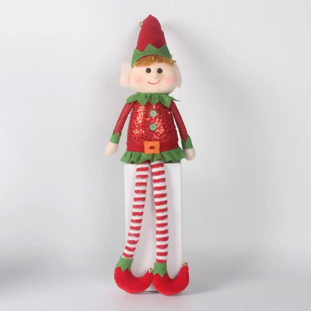 Праздничная кукла-эльф мягкая набивная шапка Санты с длинной ногой уличная
