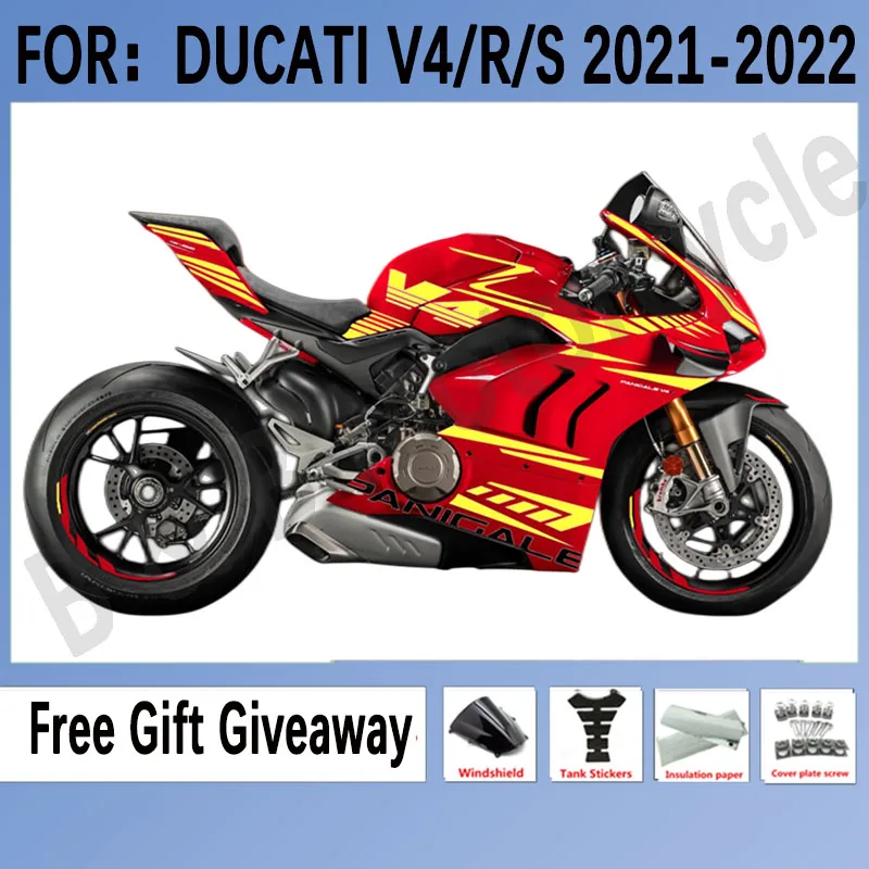 

Kit Fit for DUCATI Panigale V4 20 21 v4s v4r 2020 2021 Bodywork Full ABS Fairing kit set Red Yellow