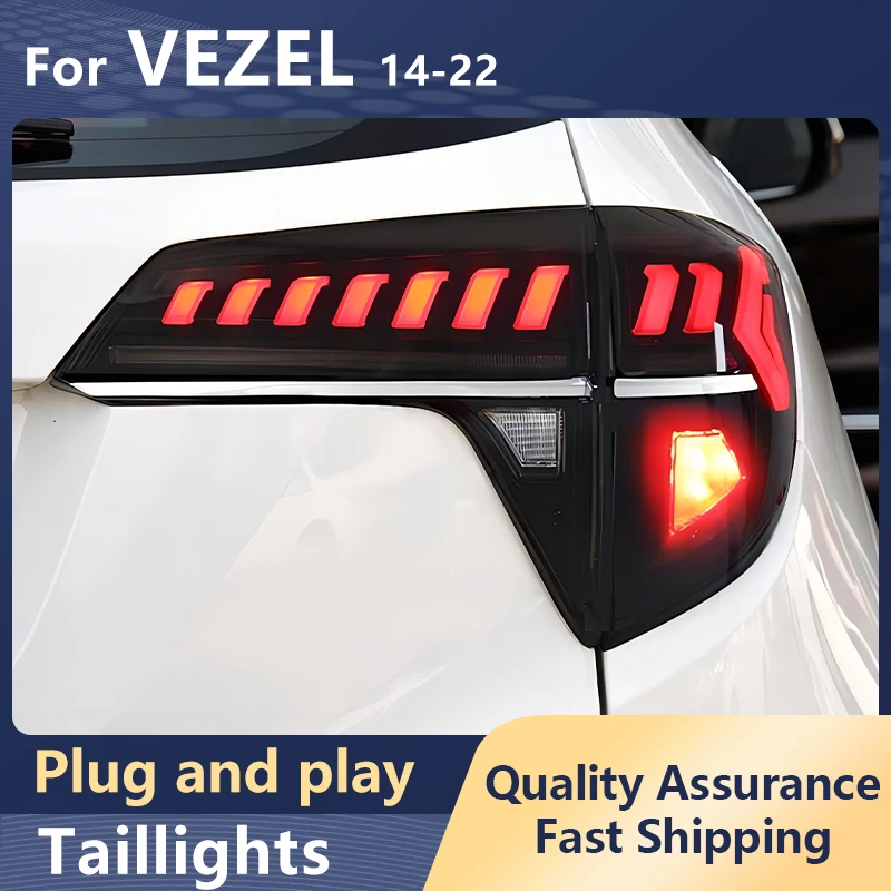 

Автостайлинг, задние фонари для Honda HR-V Vezel 2014-2022, Светодиодные ДХО, динамический сигнал поворота, тормозной задний фонарь заднего хода, автомобильные аксессуары