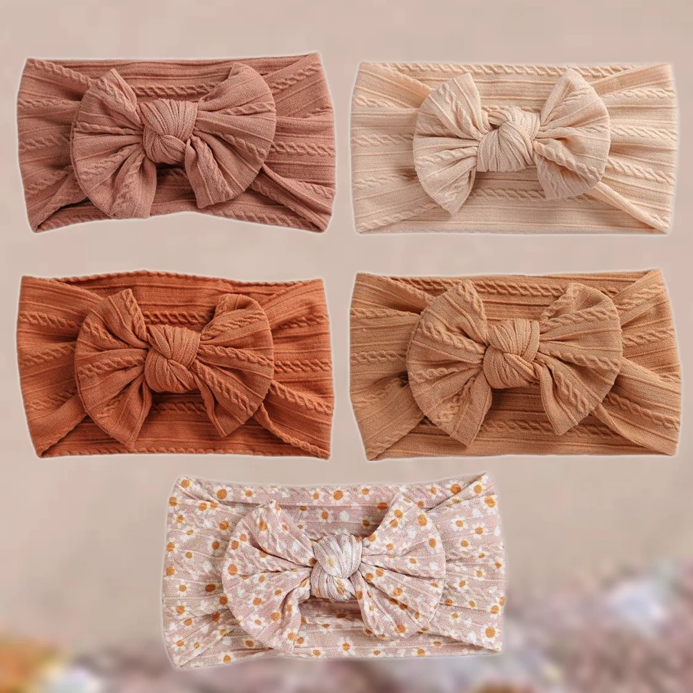 Повязка на голову с бантом для девочек нейлоновая повязка принтом вязаный тюрбан
