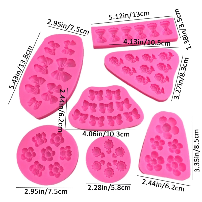 Милый мультяшный подсолнух пчела бант силиконовая форма для DIY кексов помадки