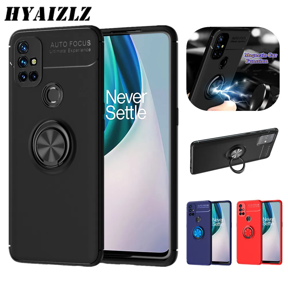 phone cases for oneplus 9r nord n100 n10 5g 9 pro 8t 8z 7t 7 6t ce2 soft tpu case with ring holder hidden stand car magnet cover free global shipping