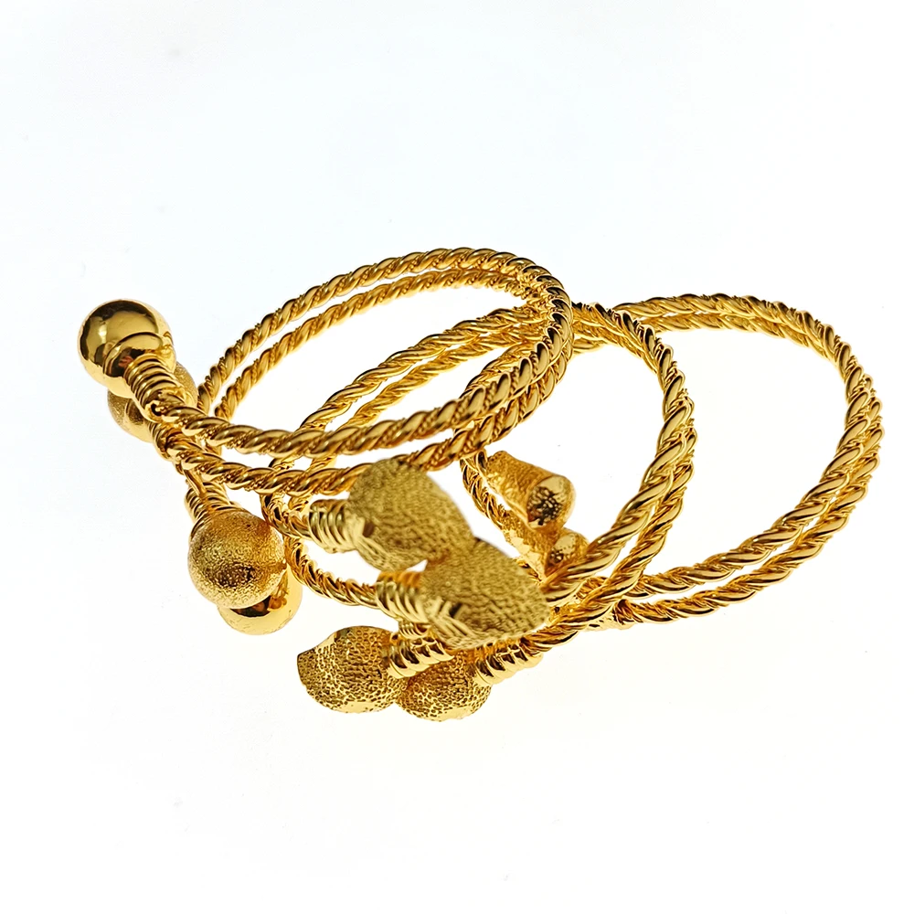

Ladies Gold Plated Bracelet Arabian Dubai Cuff Bracelet Jewelry Ethiopian Wedding Bridal Gift Gold Color