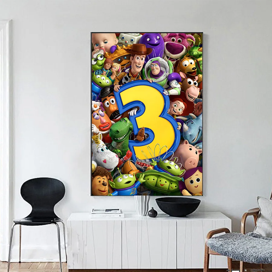 

Disney История игрушек Базз Лайтер Мультфильм персонаж цифровая картина маслом печать спальня настенное искусство домашний гостиная одиночн...