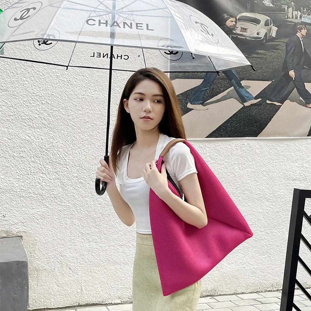 

Trendy Design Triangular Shaped Tote for Women Fashion Large Capacity Solid Canvas Shoulder Bags Female Shopping Handbags