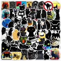 103050100pcs cute cartoon black cat stickers scrapbook car guitar laptop luggage cool waterproof sticker children classic toy