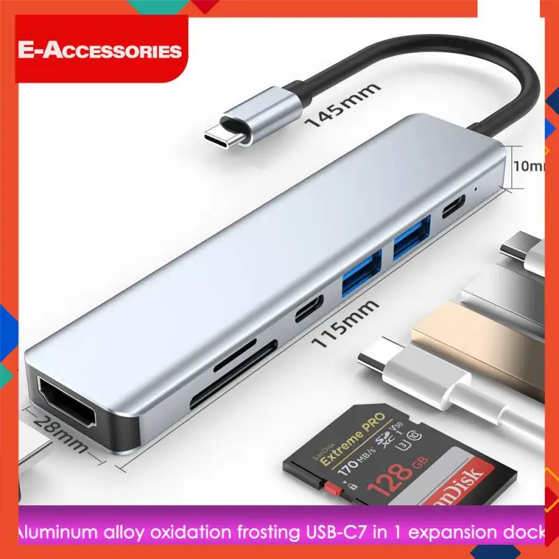 

Supports Simultaneous Tf/sd Reading Usb3.0 Efficient File Transfer Adapter Port -4k Output Splitter 7-port Expansion Usb Hub