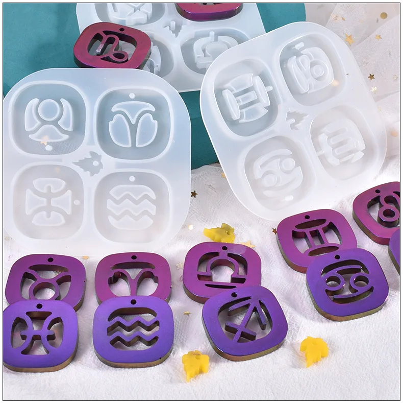 12 созвездий ожерелье браслет кулон форма для смолы сделай сам силиконовая