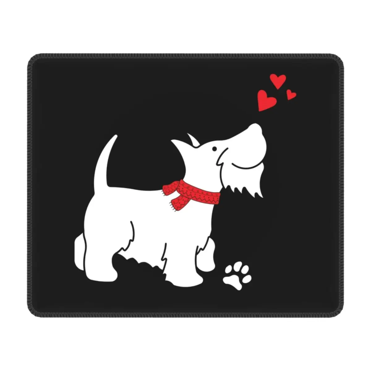 

Scottish Terrier Love Laptop Mouse Pad Waterproof Mousepad with Stitched Edges Anti-Slip Rubber Scottie Dog Mouse Mat for Gaming