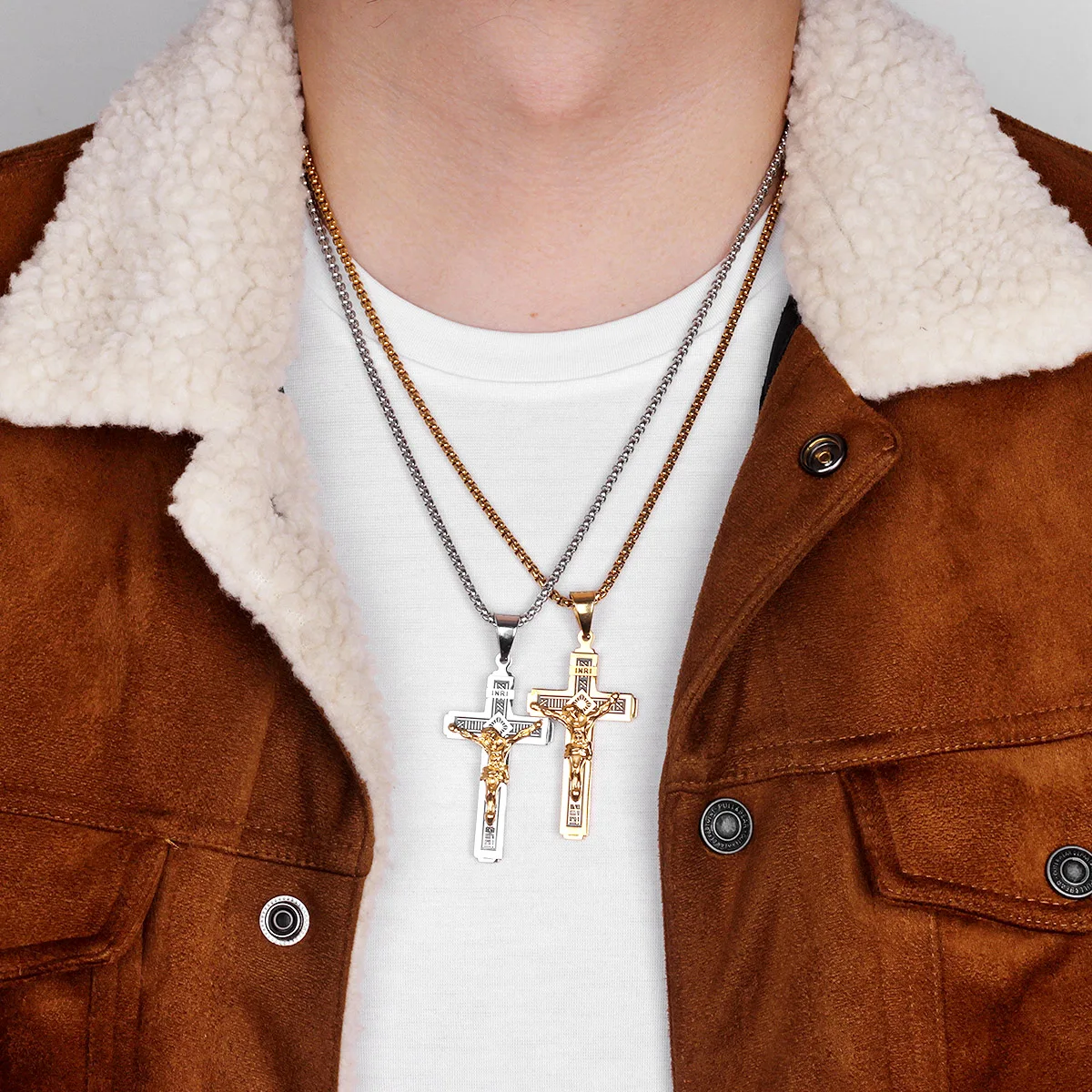 Длинные мужские ювелирные изделия из нержавеющей стали в стиле панк с