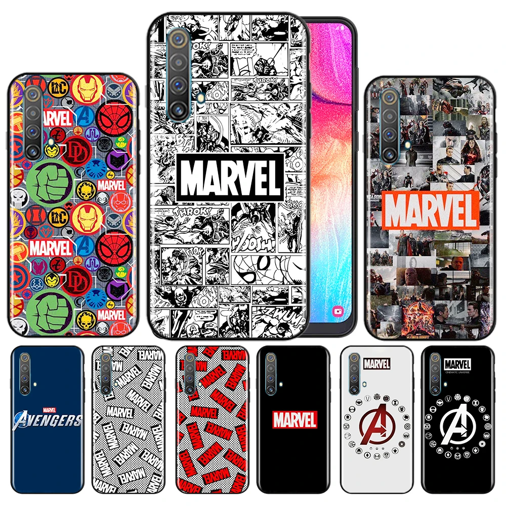 

Marvel Logo Avengers Phone Case For OPPO Reno 7 6 5 4 3 SE Z F Pro Plus 4G 5G Black Silicone TPU Cover