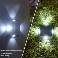 4 led solar wall lamp outdoor waterproof garden decoration solar light stair aisle yard wall washer porch lights fence luminous