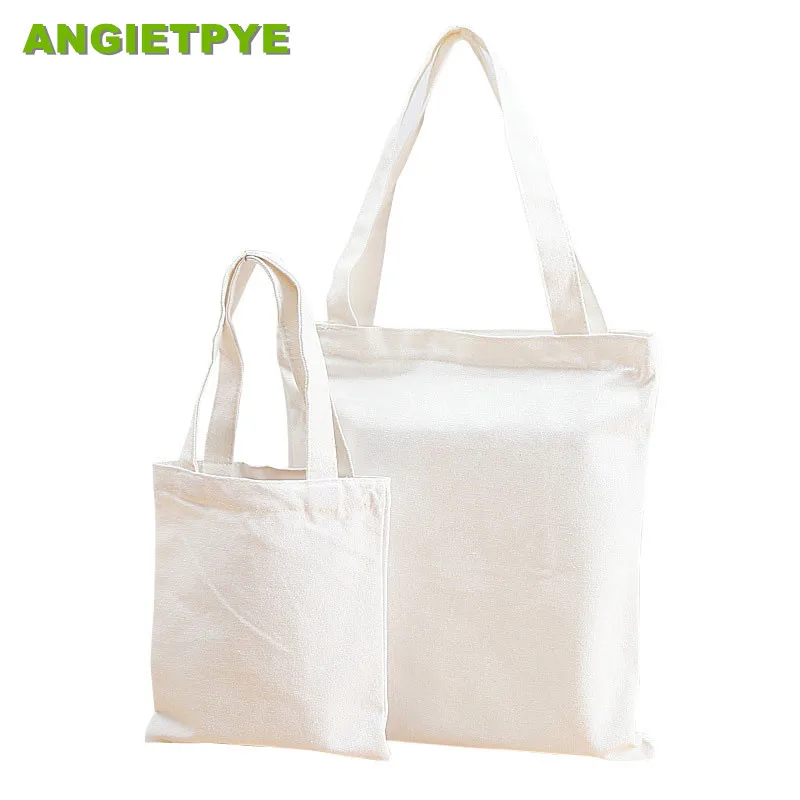 

ANGIETPYE 2pcs In Set For Sale 35x40cm 30x37cm Canvas Bag Fold Tote Unisex Blank DIY Original Design Eco Foldable Cotton Bags