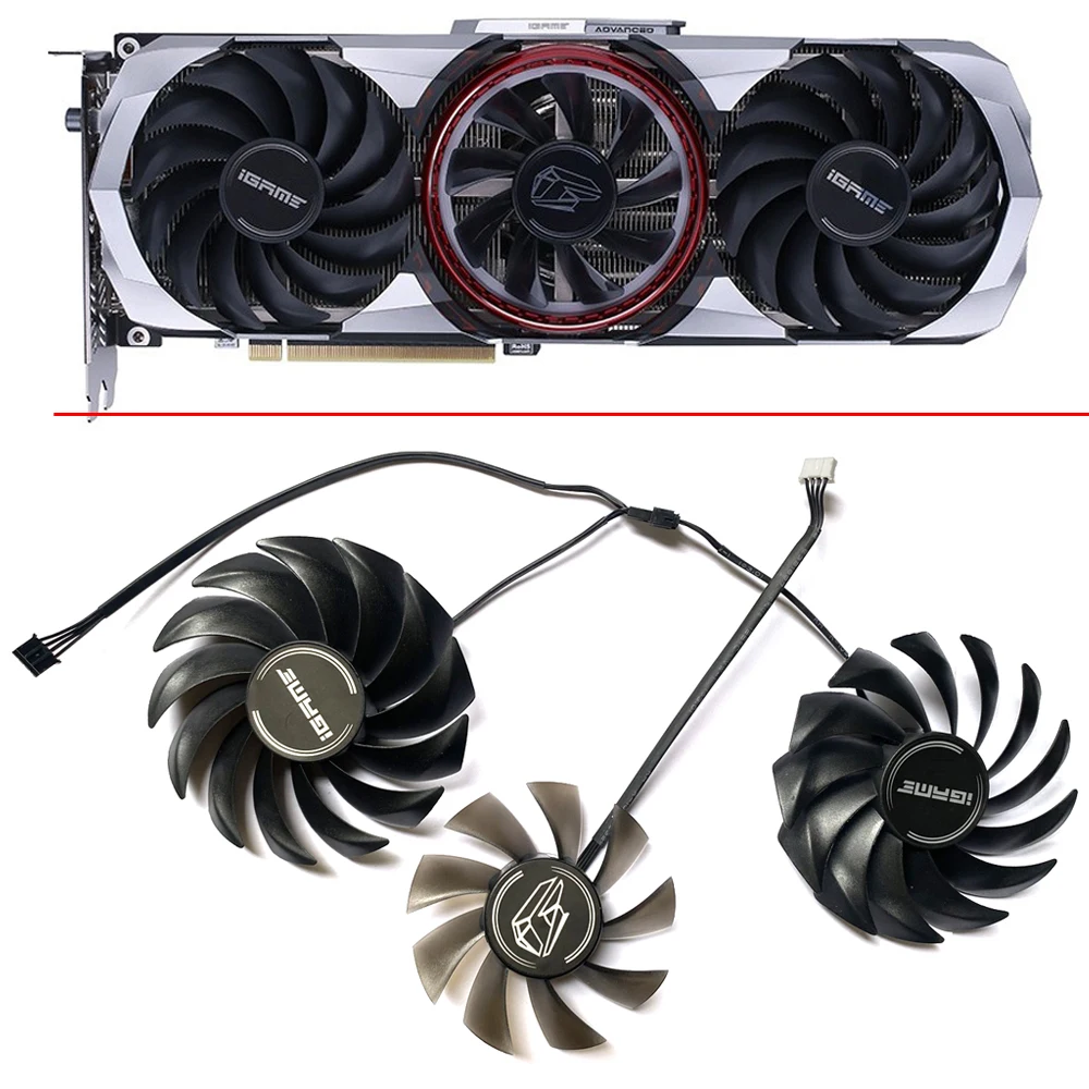 

3pcs 90mm 4pin 12v RTX3060 RTX3070 RTX3080 RTX3090 GPU FAN For Colorful iGame RTX 3060 3070 3080 Ti 3090 Advanced Cooling Fans