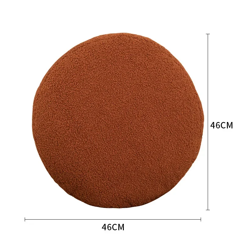 

Круглая пушистая подушка из велюра 46x46 см
