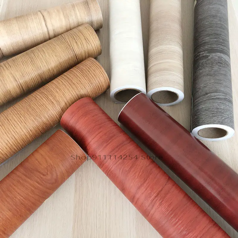 

PVC Wood Grain Decor Contact Paper Vinyl Peel and Stick Embossed Waterproof Wallpaper for Furniture Self Adhesive Wall Sticker