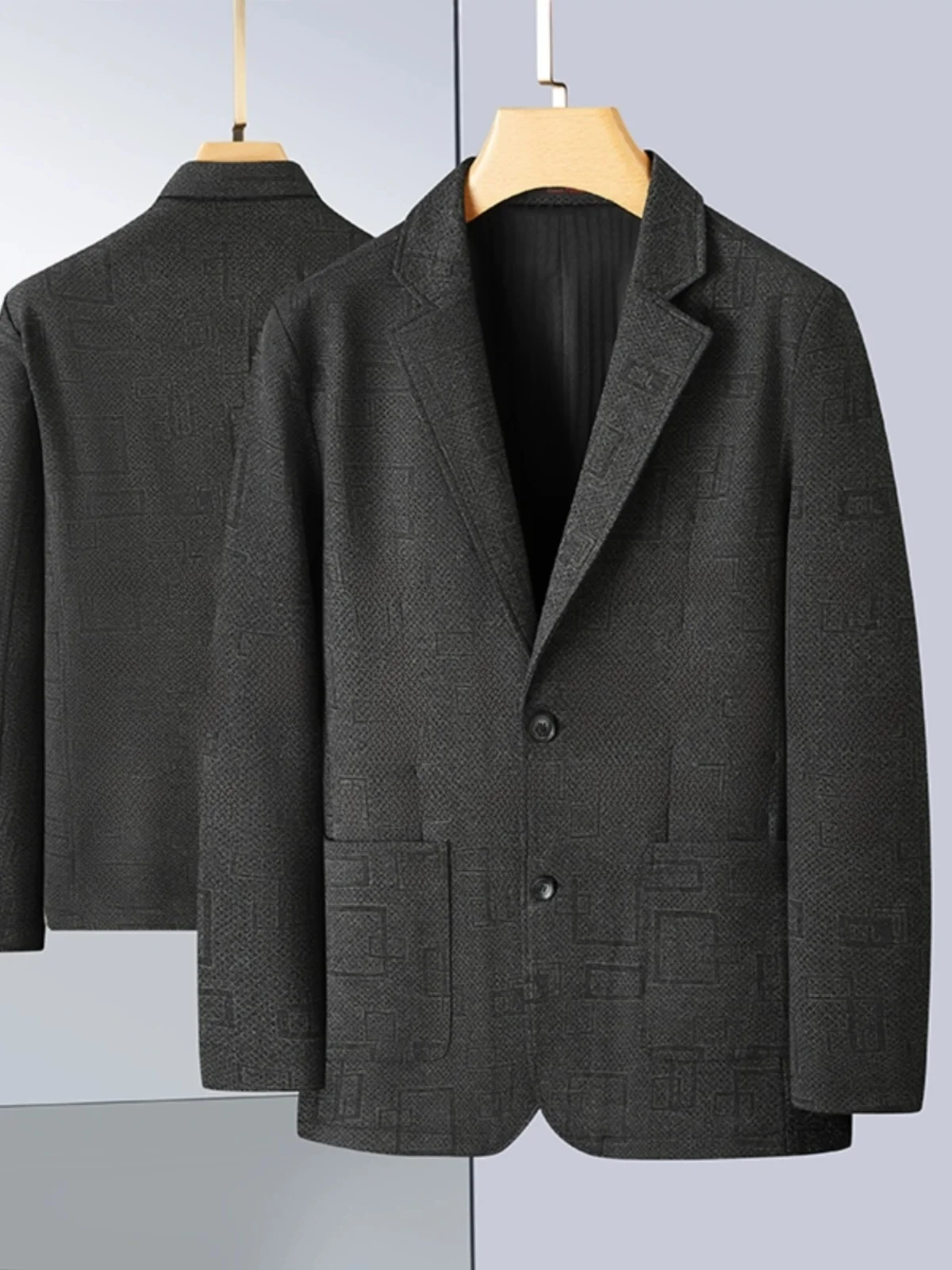 Осенний новый негладкий высококачественный костюм мужской больших размеров