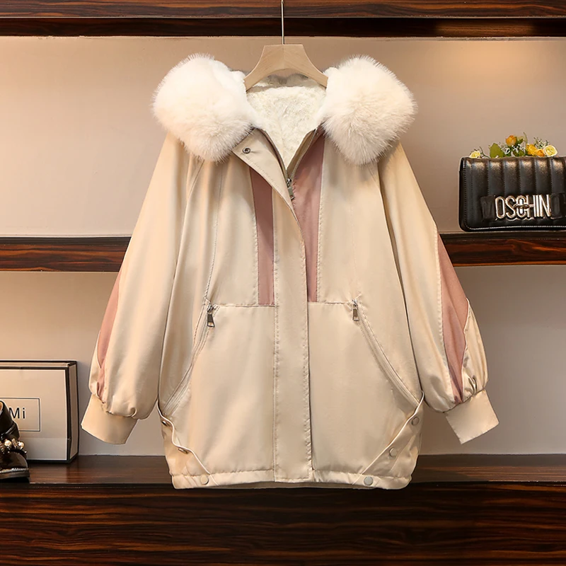 EHQAXIN Women's Winter New Fashion Plush Cotton Coat Overcomes Thickened Short Jacket Keep Warm Tops M-3XL
