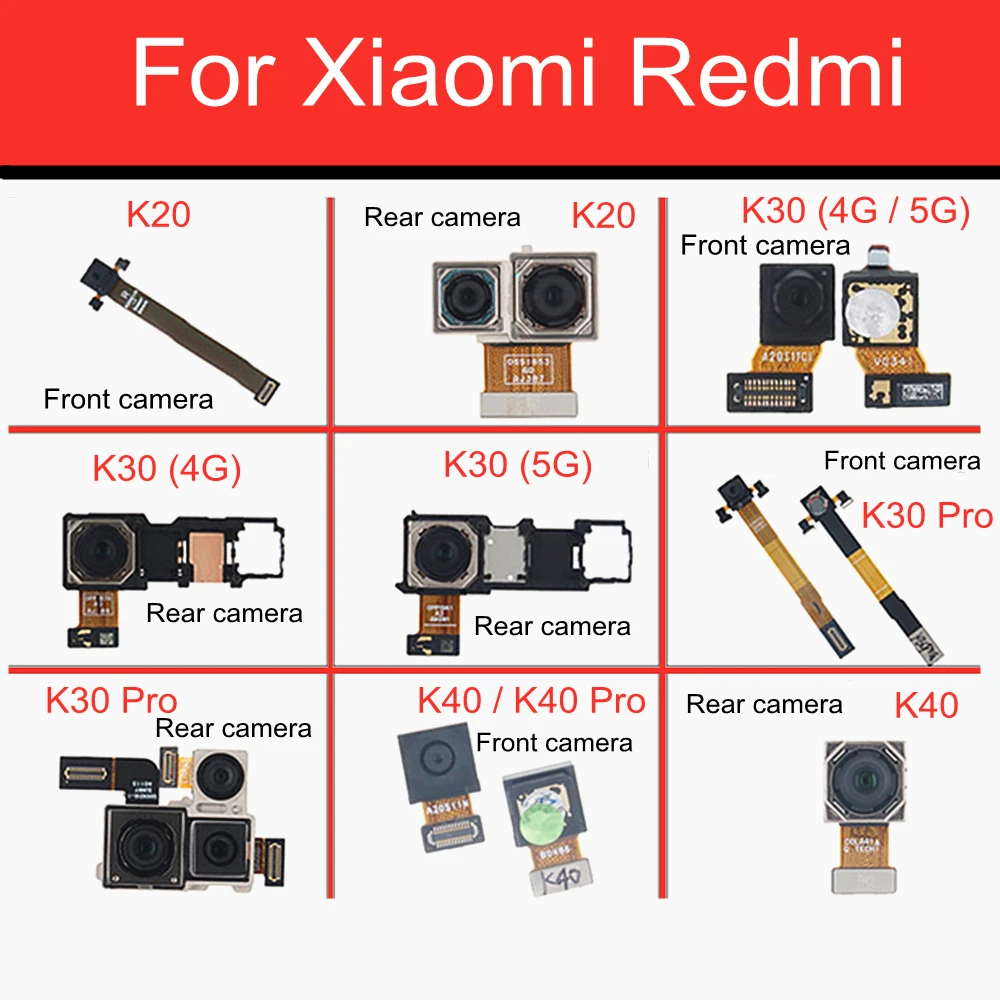Back Rear Camera Module For Xiaomi Redmi K20 K30 K40 Pro Front camera Back Big Camera Replacement