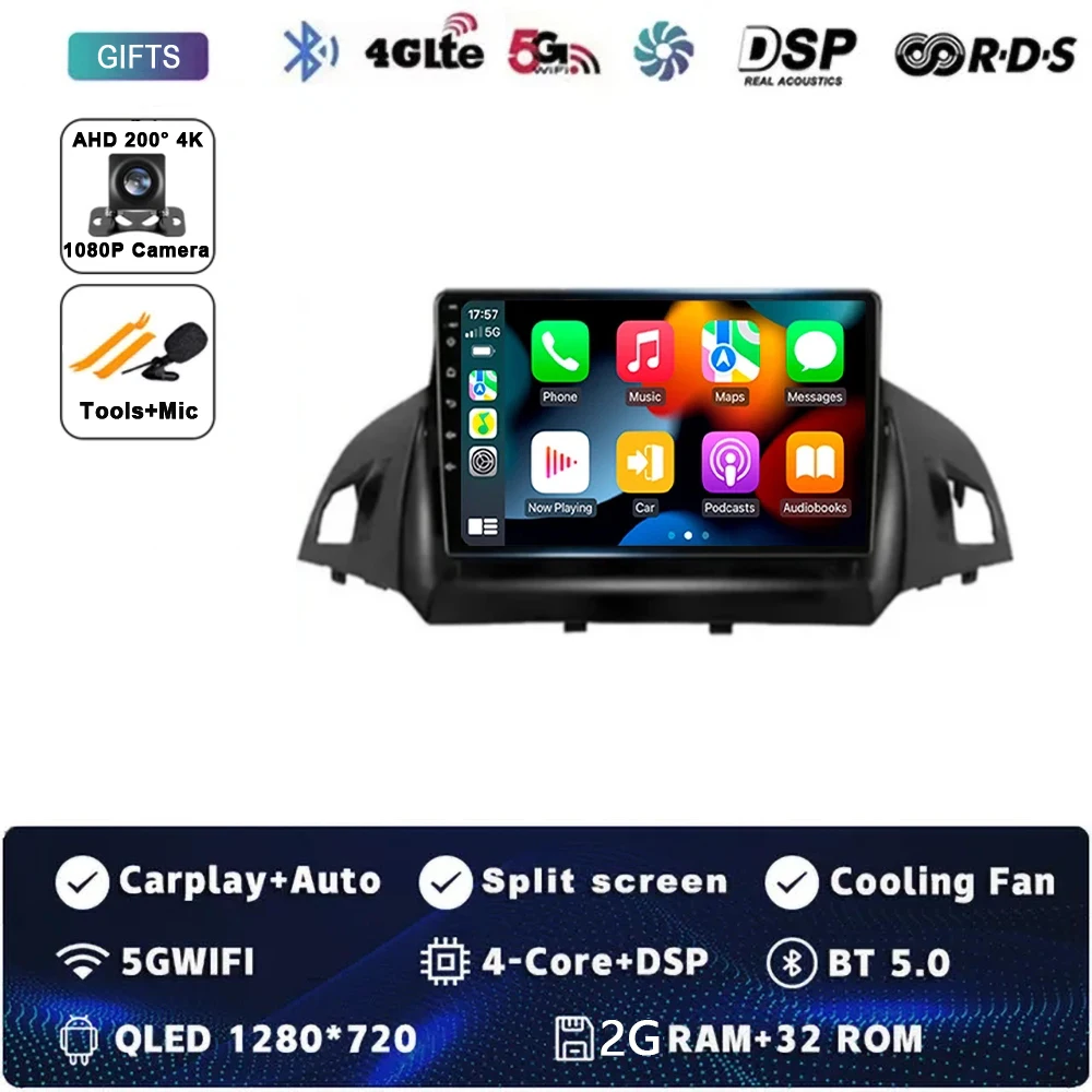 

Стереосистема Android 15 для Ford C-MAX Kuga 2 Escape 3 2012-2019, автомагнитола, мультимедийный видеоплеер, Bluetooth, GPS-навигация