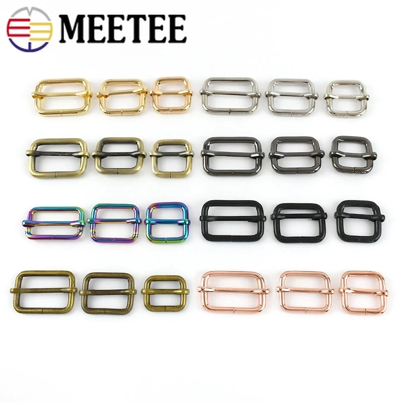 

30Pcs 13-50mm Metal Slides Adjuster Belt Buckles Tri-glides Wire-formed Roller Pin Buckles Strap Slider Bag Hardware Accessories