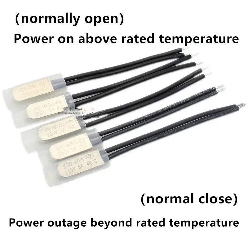 KSD9700 5A 250 В 75C 95C 45-145 градусов Цельсия нормально закрытый открытый биметаллический